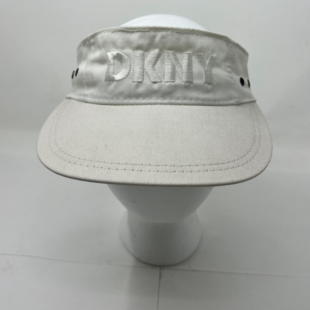 DKNY White Women's Sun Visor "Made in USA" One Size Fits All Adjustable VTG NWT‎